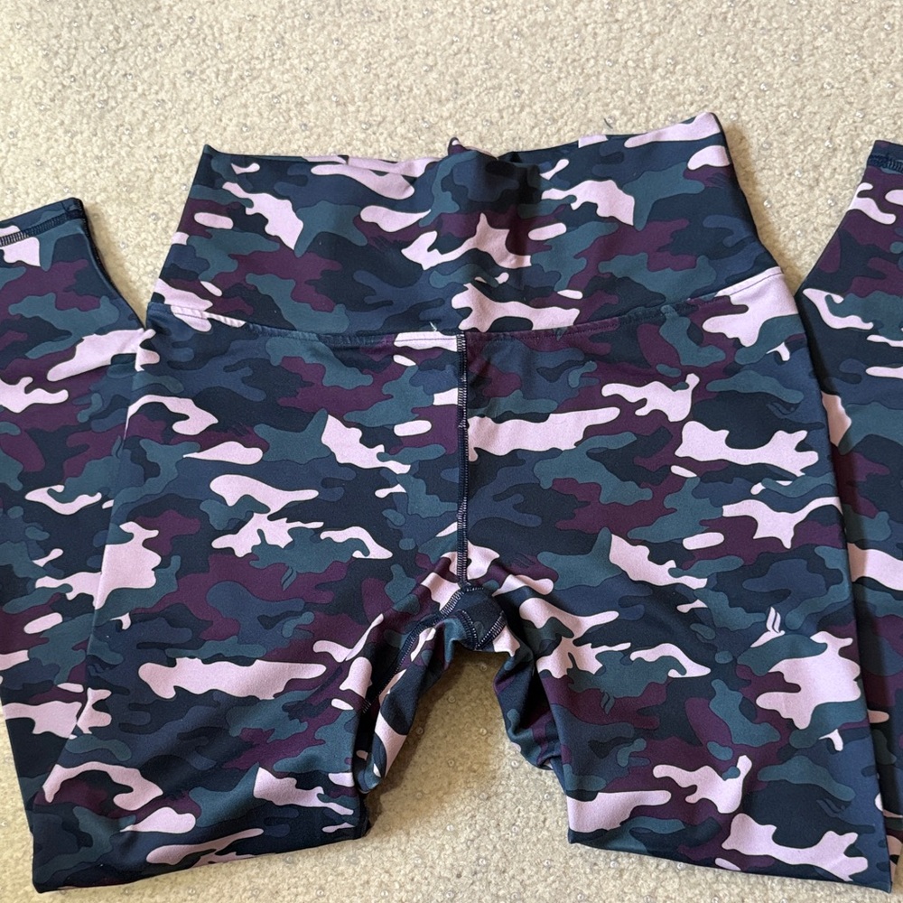 Fabletics Women's Camouflage Leggings - Blue and Purple